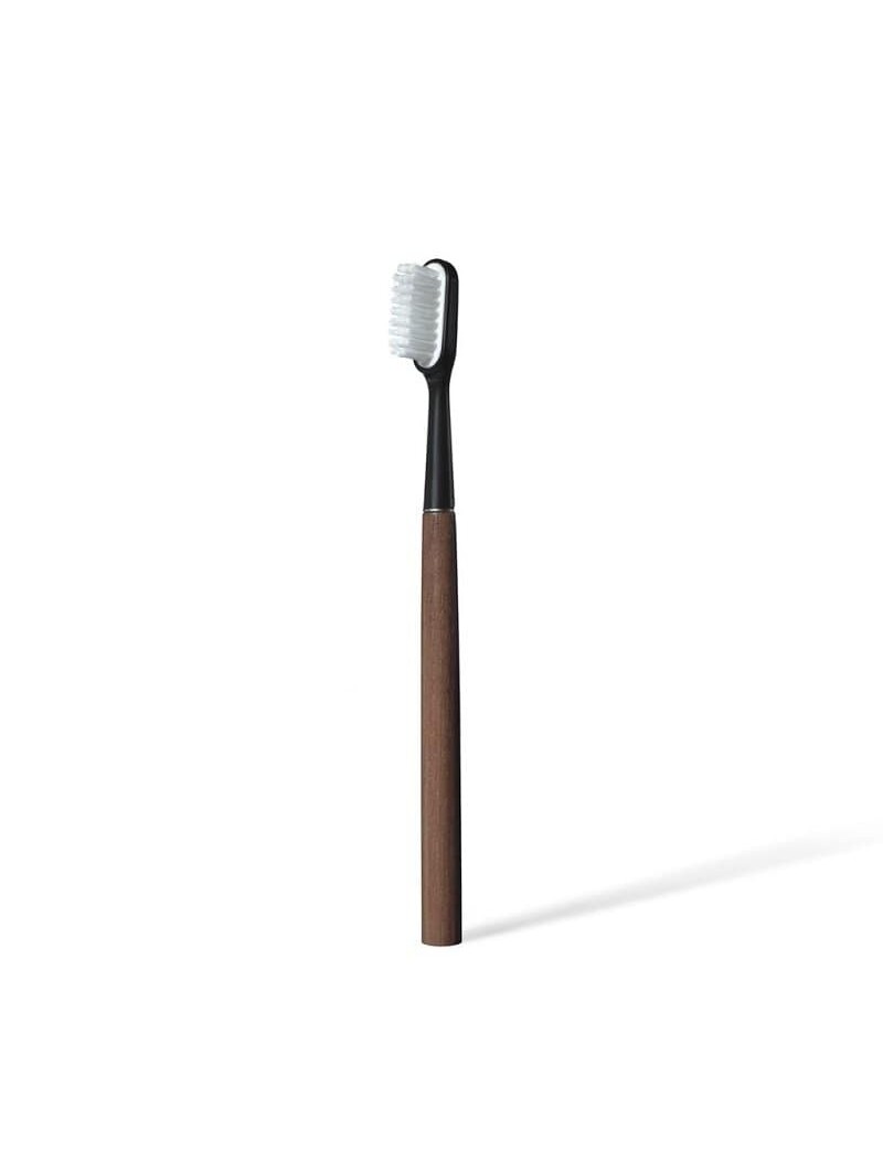 Brosse à dents à tête interchangeable en bois de noyer Caliquo