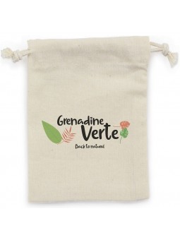 Pochon cadeau Grenadine verte en coton Bio