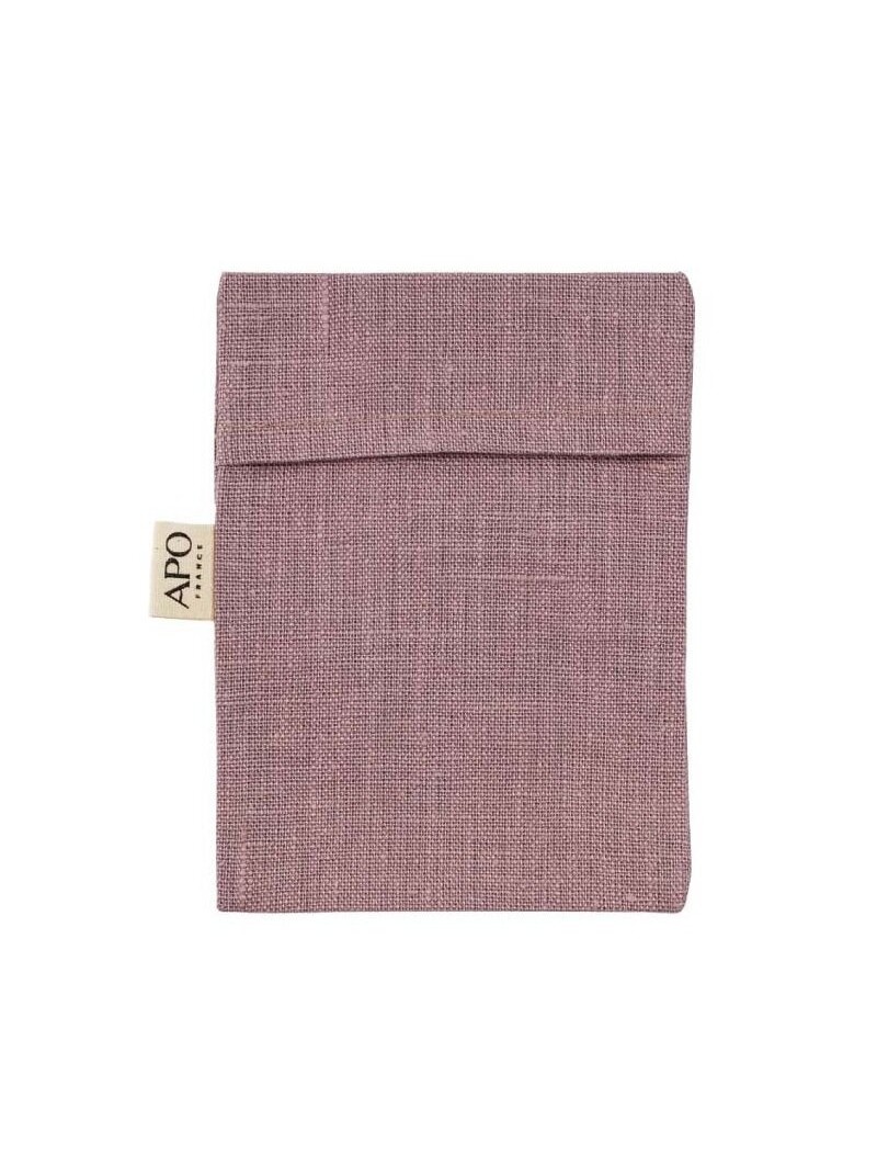 Pochette à savon en lin enduit figue APO France