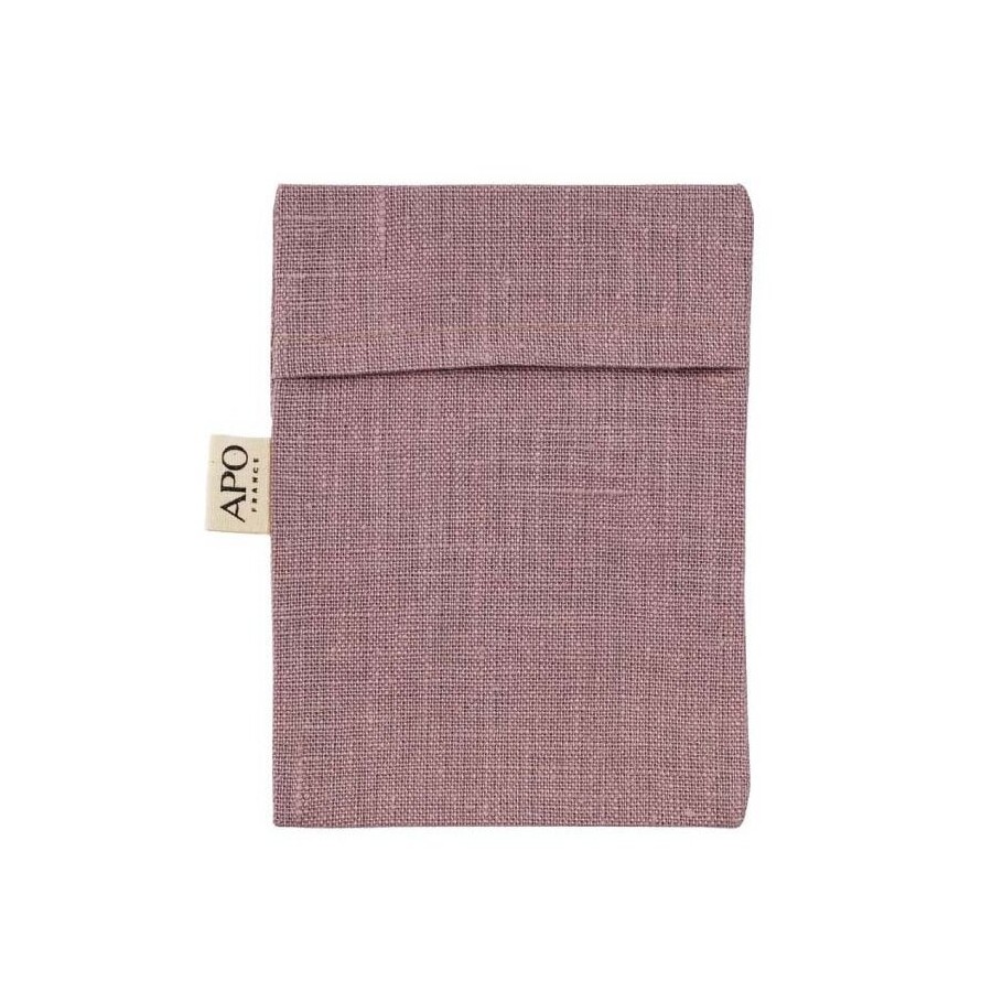 Pochette à savon en lin enduit figue APO France