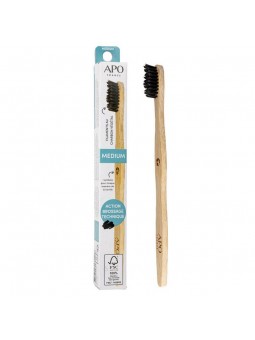 Brosse à dents en bambou pour adulte médium APO France