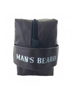 Trousse de toilette rectangulaire en simili cuir marron