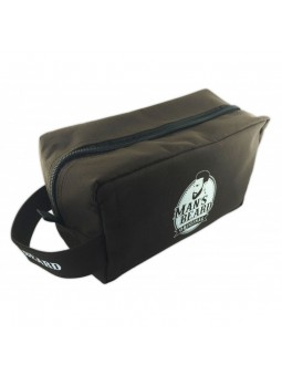 Trousse de toilette rectangulaire en tissu marron pour homme