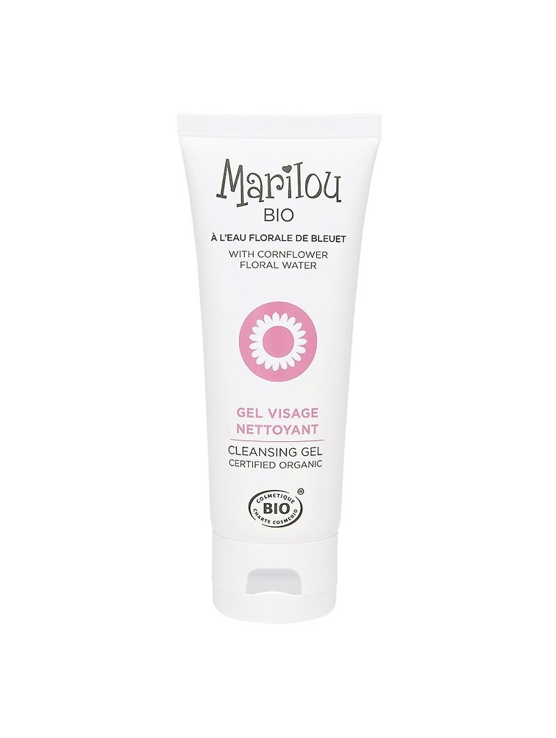 Gel nettoyant visage bio à l'eau florale de bleuet Marilou Bio