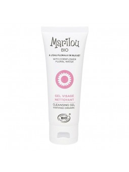 Gel nettoyant visage bio à l'eau florale de bleuet Marilou Bio