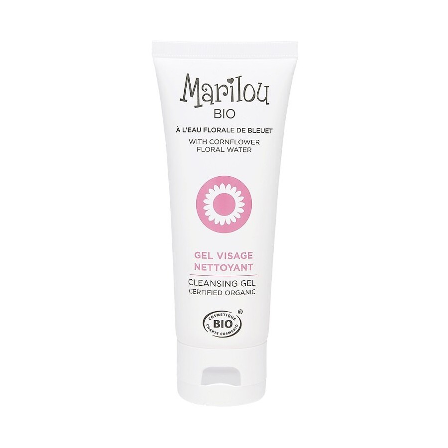 Gel nettoyant visage bio à l'eau florale de bleuet Marilou Bio