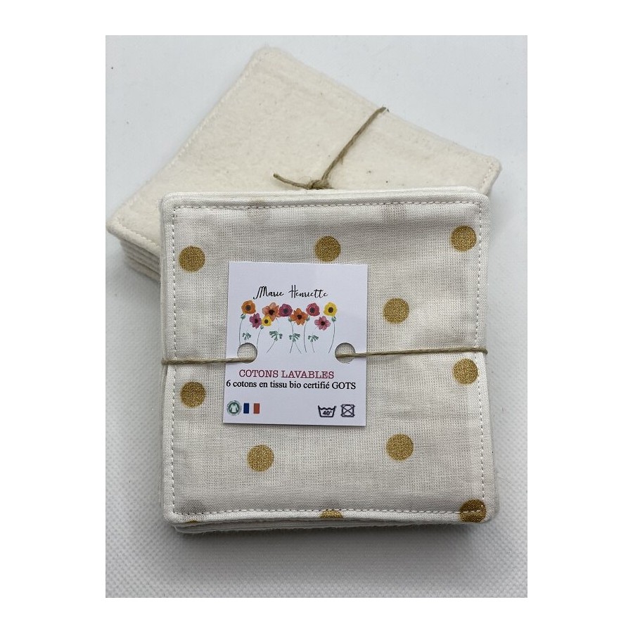 Carrés démaquillants lavables spécial Noël Marie Henriette