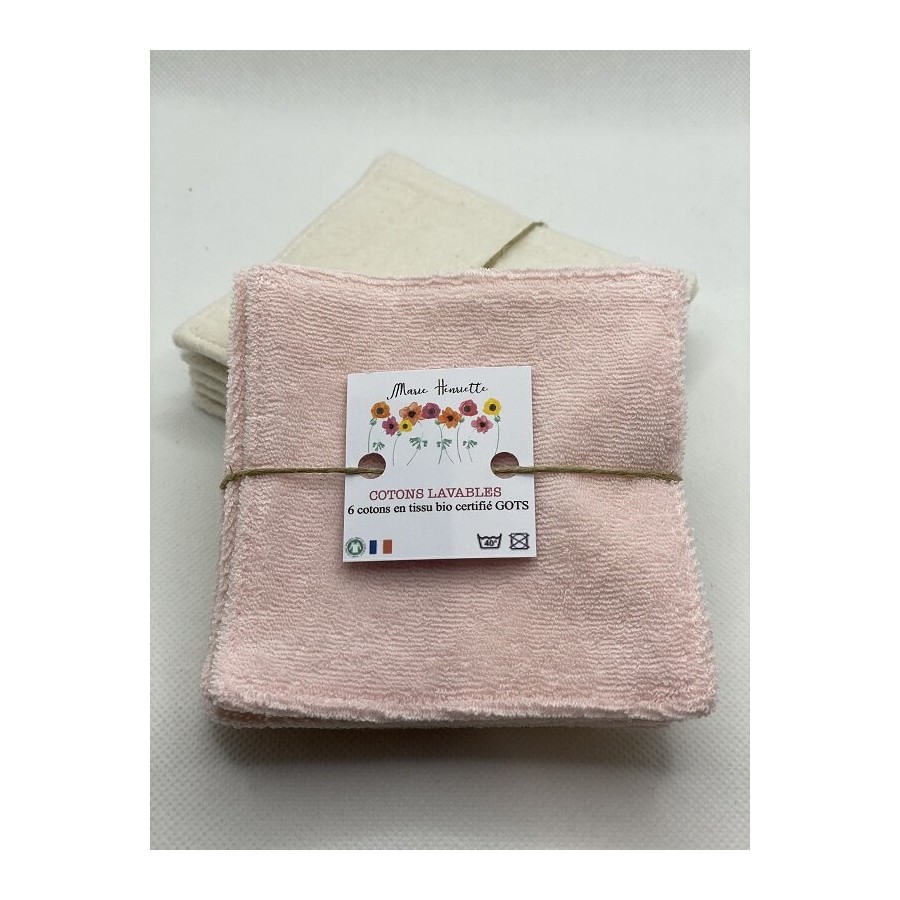 Carrés démaquillants lavables Marie Henriette