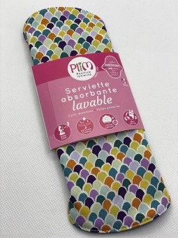 Serviette hygiénique lavable multicolore