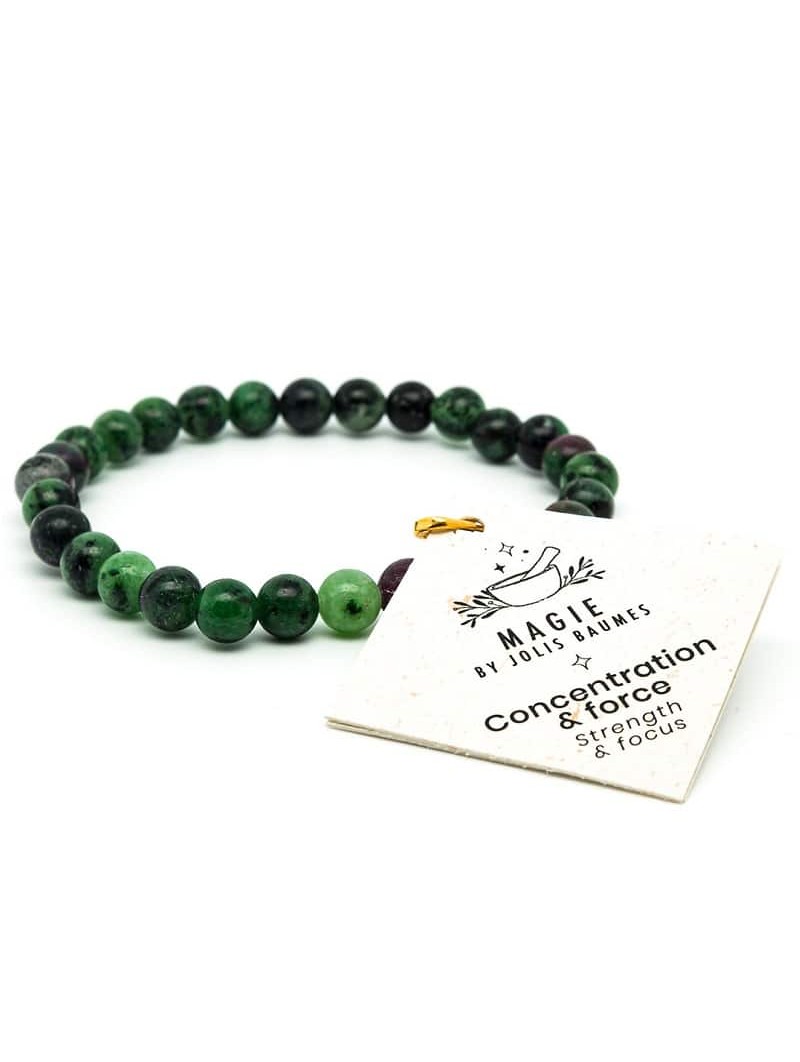 Bracelet concentration & force en Rubis Zoïsite Jolis Baumes
