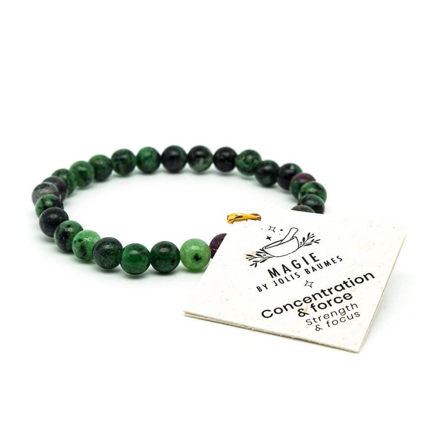 Bracelet concentration & force en Rubis Zoïsite Jolis Baumes