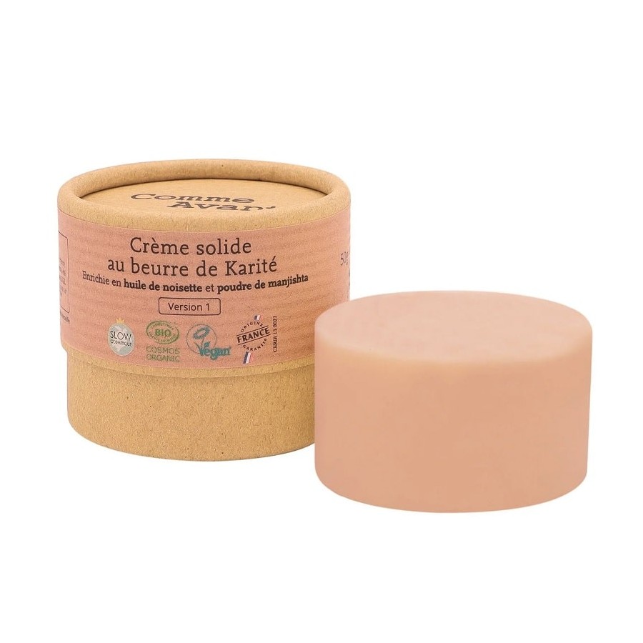 Crème solide huile de noisette pour peaux à imperfections naturelle et Bio Comme Avant