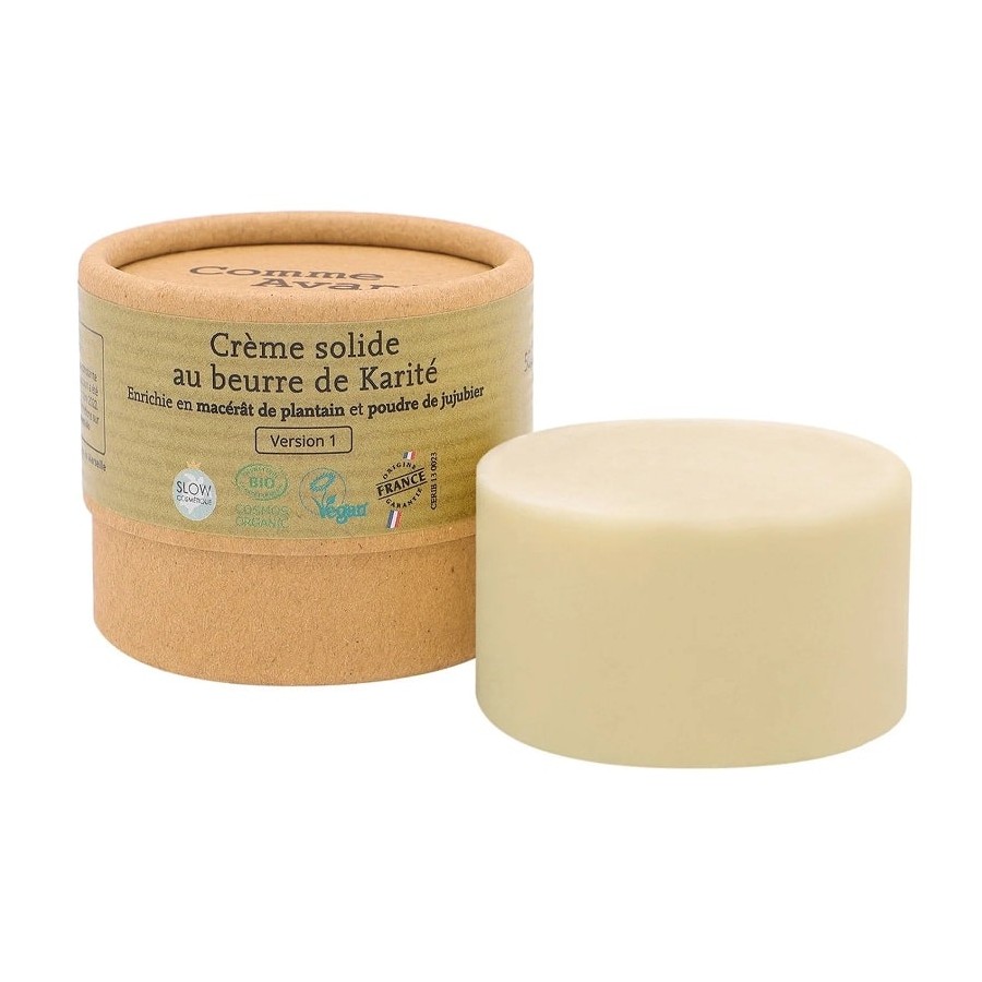 Crème solide plantain et jujubier pour peaux sensibles naturelle et Bio Comme Avant