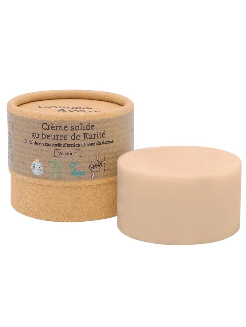 Crème solide Arnica et rose de Damas apaisante naturelle et Bio Comme Avant