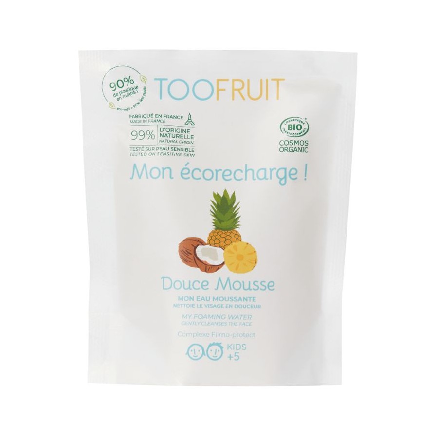 Éco-recharge Mousse nettoyante visage Bio Douce Mousse Toofruit