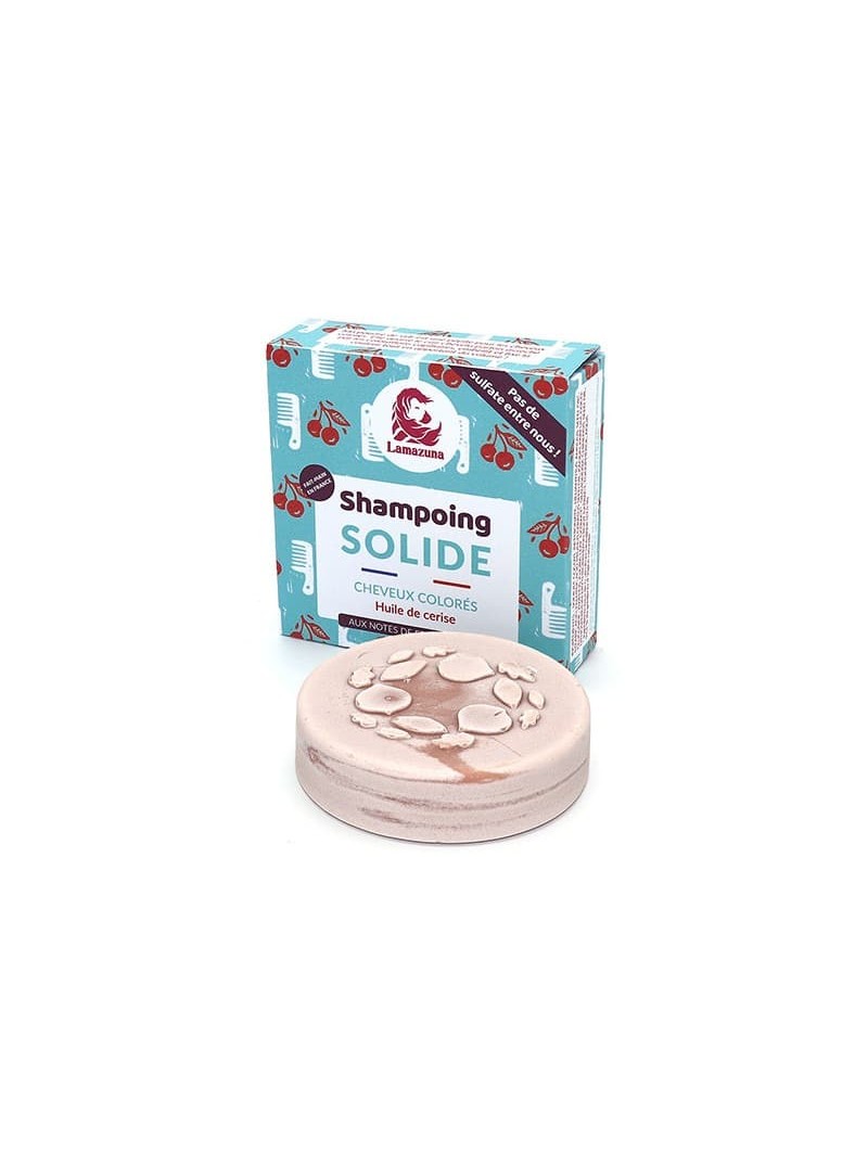 Shampoing solide cheveux colorés à l'huile de noyaux de cerise Bio Lamazuna - 70g
