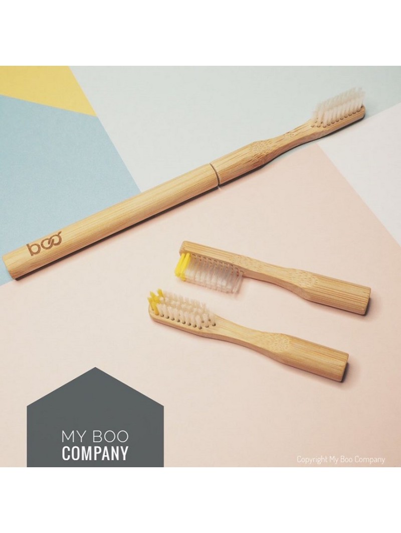 Brosse à dents en bambou à tête interchangeable adulte
