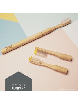 Brosse à dents en bambou à tête interchangeable adulte