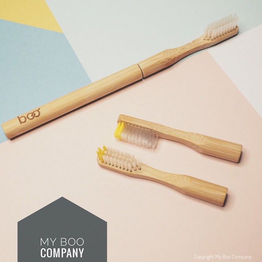 Brosse à dents en bambou à tête interchangeable adulte