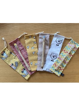 Pochette en coton pour brosse à dents enfant
