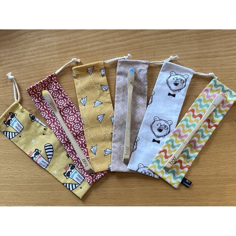 Pochette en coton pour brosse à dents enfant
