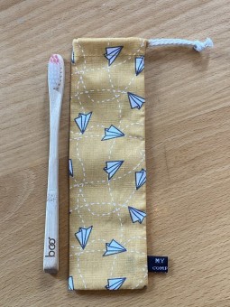 Pochette en coton pour brosse à dents enfant