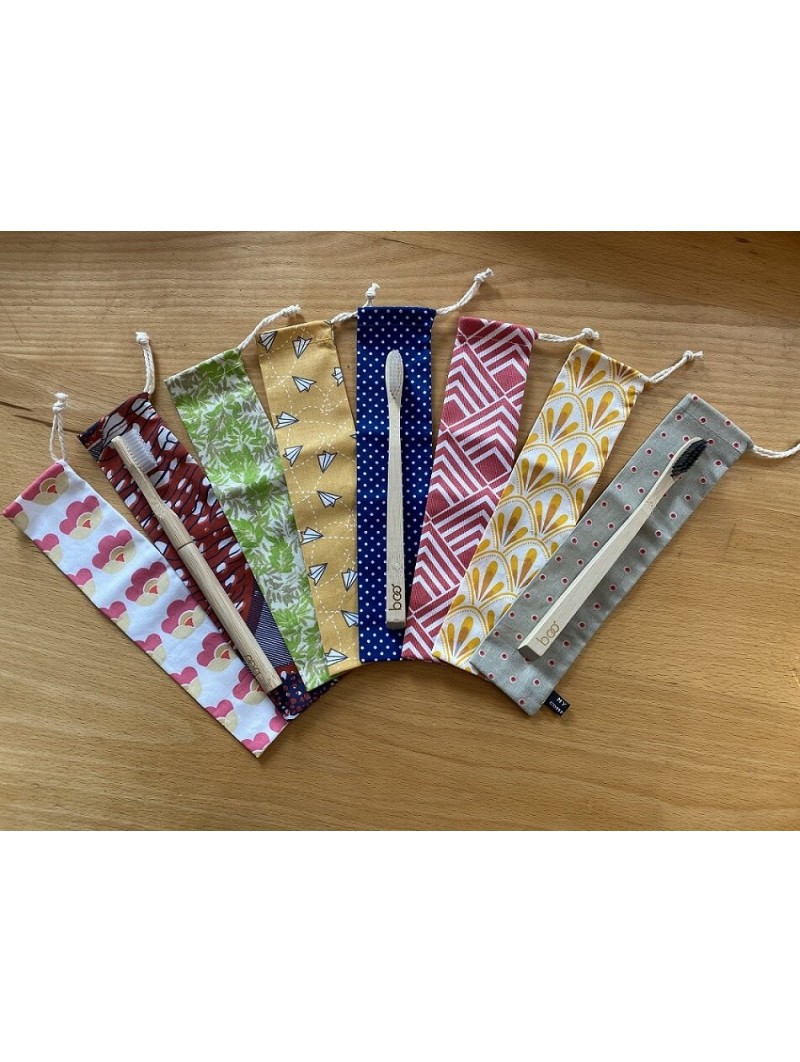 Pochette en coton pour brosse à dents adulte