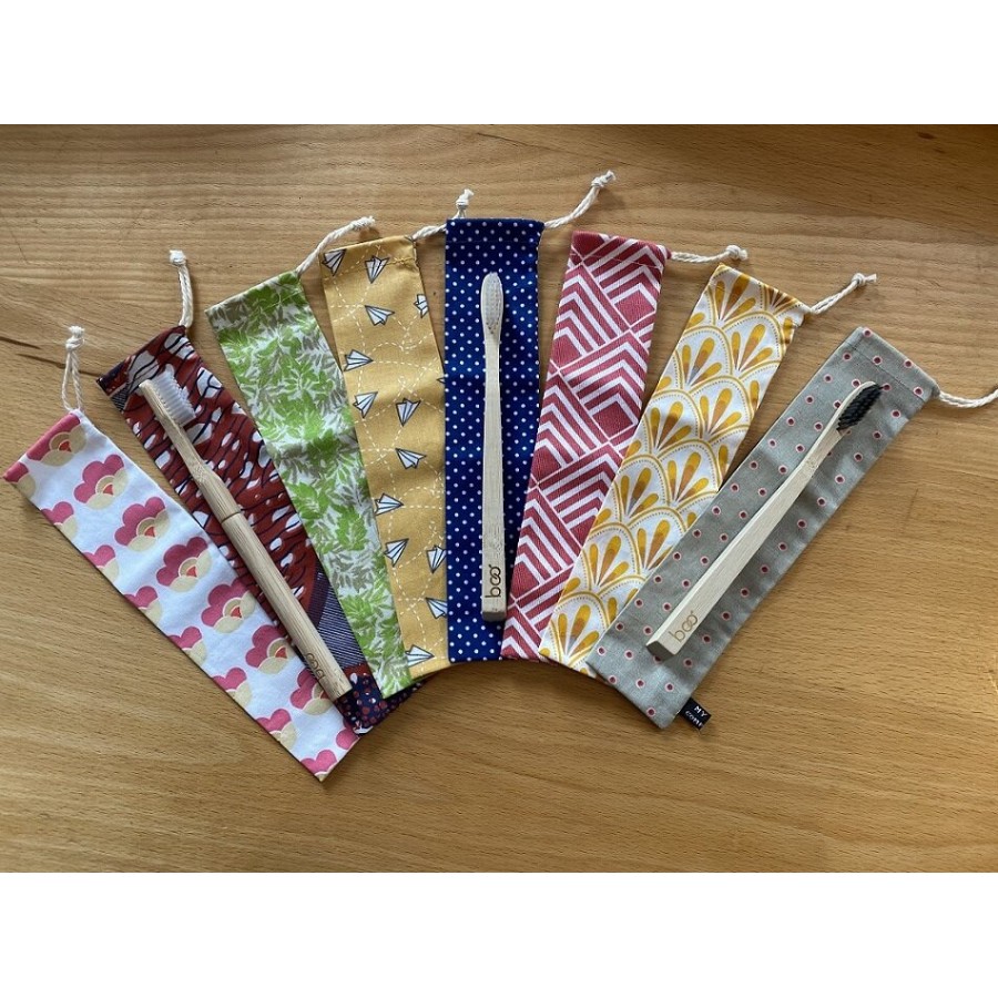 Pochette en coton pour brosse à dents adulte