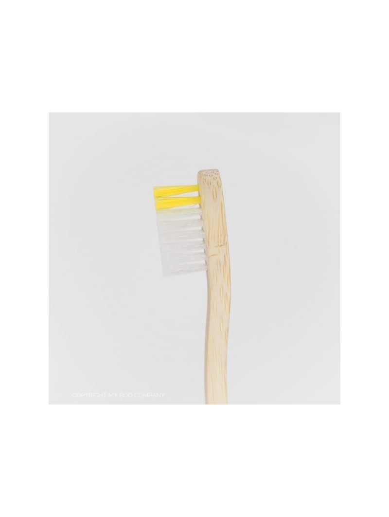 Brosse à dents en bambou pour enfant jaune