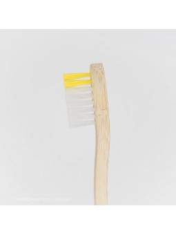 Brosse à dents en bambou pour enfant jaune