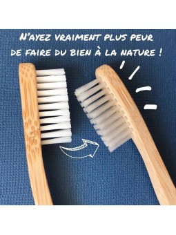 Brosse à dents en bambou pour enfant jaune
