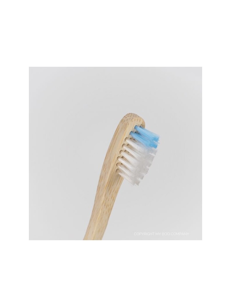 Brosse à dents en bambou pour enfant bleu