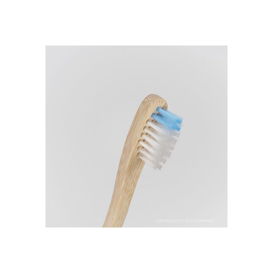 Brosse à dents en bambou pour enfant bleu