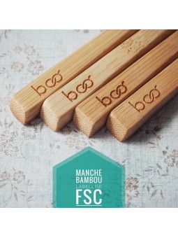 Brosse à dents en bambou pour enfant bleu