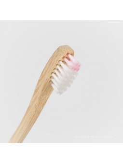 Brosse à dents en bambou pour enfant rose