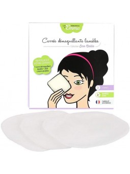 Carrés démaquillants lavables en coton biface Bio